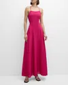 EMPORIO ARMANI RIBBED A-LINE JERSEY HALTER MAXI DRESS