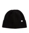 Emporio Armani Ribbed Beanie In Black