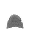 Emporio Armani Ribbed Beanie In Gray