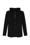 Emporio Armani Hooded Drawstring Blazer In Black