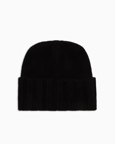 EMPORIO ARMANI RIBBED CASHMERE BEANIE