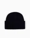 Emporio Armani Cashmire Knitted Beanie Hat In Navy Blue