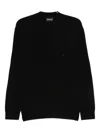 Emporio Armani Ribbed Crew-neck Sweater In Black