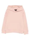 Emporio Armani Ribbed Hoodie In Pink