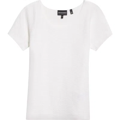 Emporio Armani Ribbed Jersey T-shirt In White