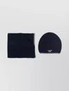Emporio Armani Ribbed Knit Scarf And Beanie Set