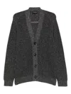 Emporio Armani Buttoned Shawl-collar Cardigan In Gray