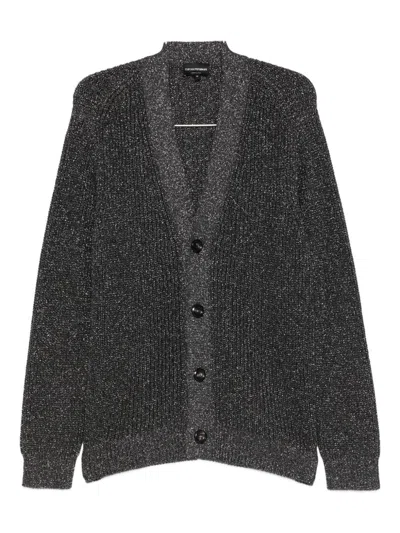 EMPORIO ARMANI EMPORIO ARMANI RIBBED KNIT SHAWL CARDIGAN