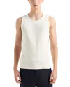 Emporio Armani Official Store Knit-effect Ribbed Tank Top In White