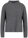 Emporio Armani Ribbed-knit Wool-blend Jumper In Grey