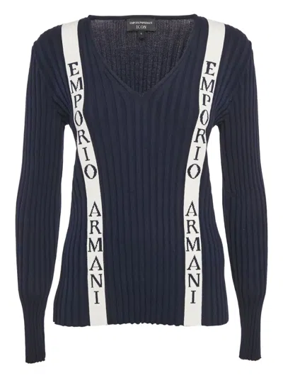 Pre-owned Emporio Armani Ribbed Logo Jumper