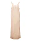 Emporio Armani Ribbed Maxi Dress In Brown
