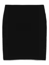 Emporio Armani Cotton Midi Skirt Back Slit In Black