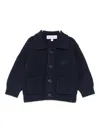 Emporio Armani Ribbed Patch-pocket Cardigan In Blue