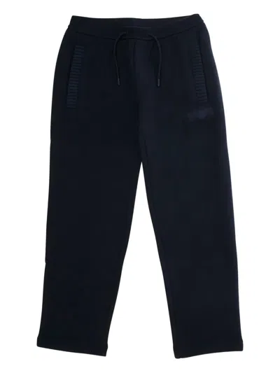 Emporio Armani Kids' Ribbed-pockets Drawstring Track Pants In Blue