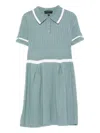Emporio Armani Ribbed Polo-neck Dress In Blue