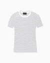 Emporio Armani Ribbed T-shirt With Striped Motif In White