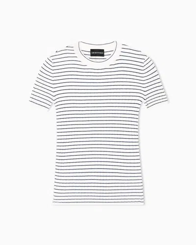 Emporio Armani Ribbed T-shirt With Striped Motif
