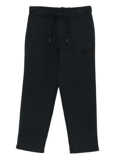 EMPORIO ARMANI RIBBED-TEXTURE DRAWSTRING TROUSERS
