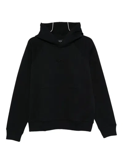 Emporio Armani Kids' Ribbed-trim Hoodie In Blue