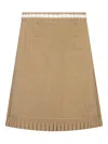 Emporio Armani Ribbed-trim Midi Skirt In Brown