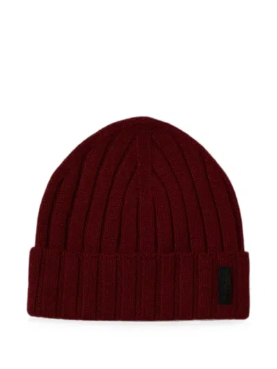Emporio Armani Ribbed-knit Beanie Hat In Red