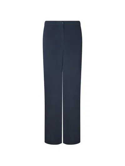 Emporio Armani Ribbed-knit Trousers In Blue