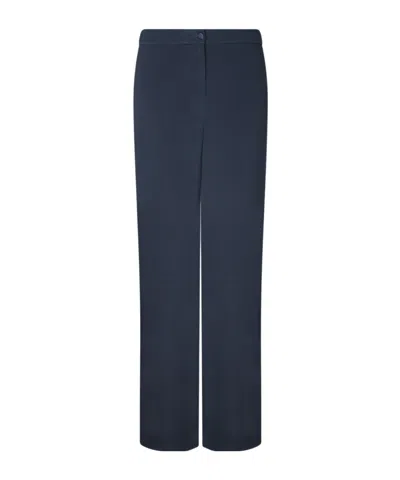 Emporio Armani Ribbed-knit Trousers In Blue