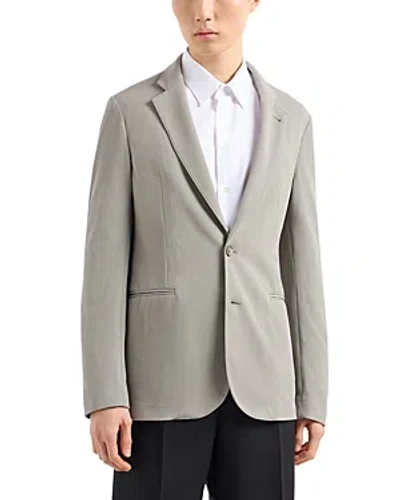 Emporio Armani Rice Stitched Slim Fit Blazer In Steeple Gray