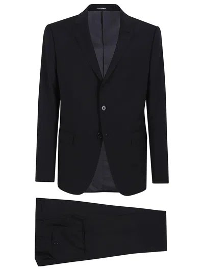 Emporio Armani Rich Brown Tailored Suit In Black
