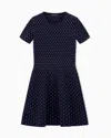 Emporio Armani Robe Courte En Maille Unie De Viscose Jacquard À Pois