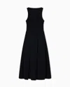 Emporio Armani Robe Sans Manche Avec Plis En Cady Technique In Black