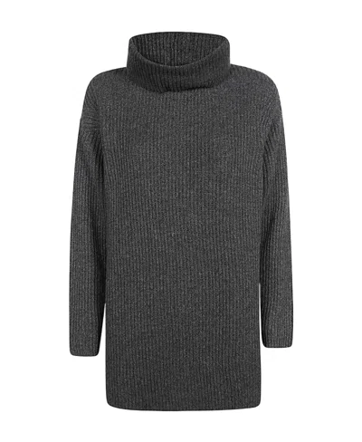 Emporio Armani Roll-neck Ribbed-knit Jumper In Black