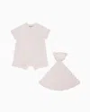 Emporio Armani Kids' Romper And Security Blanket Gift Set In Pink