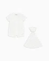Emporio Armani Romper And Security Blanket Gift Set In White