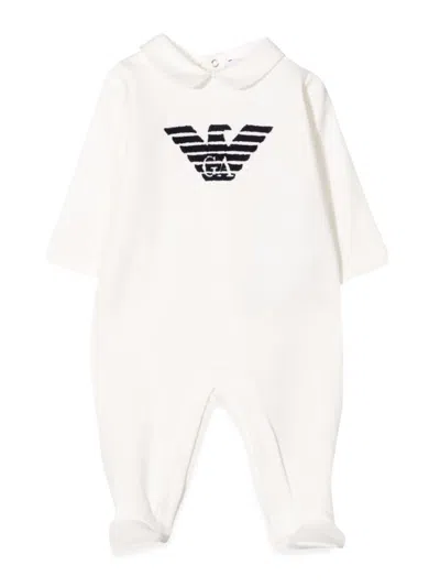 Emporio Armani Babies' Romper Suit In Ivory
