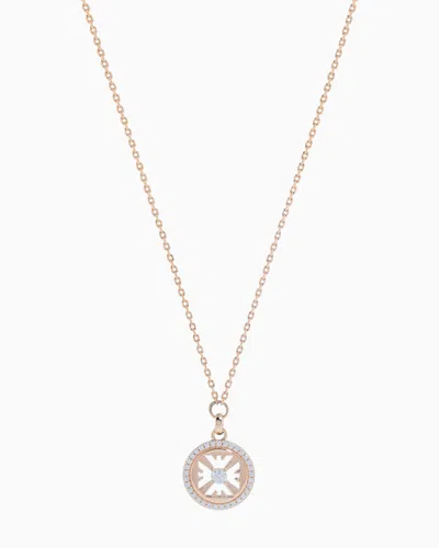 Emporio Armani Rose Gold-tone Sterling Silver Pendant Necklace In Multicoloured