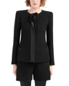 Emporio Armani Rosette Stretch Tech Weave Jacket In Black