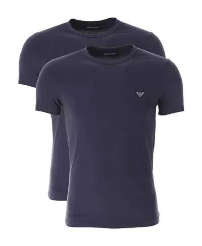 Emporio Armani Round Collar Logo T-shirt Two-piece Set In Black