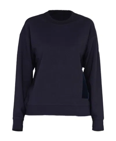 Emporio Armani Round Collar Long Sleeve Sweater In Black