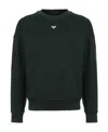 Emporio Armani Round Collar Long Sleeve Sweater In Black