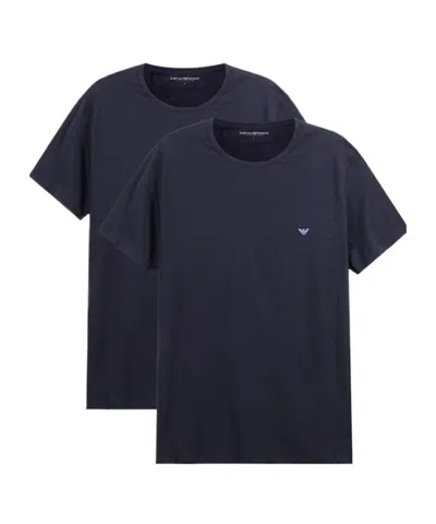 Emporio Armani Men's Logo Cotton T-shirt In Blue