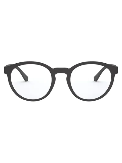Emporio Armani Brille Mit Rundem Gestell In Black
