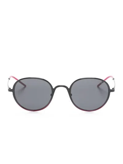 Emporio Armani Round-frame Sunglasses In Black