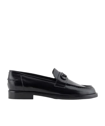 Emporio Armani Round Head Loafer Shoes In Black