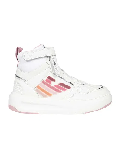 Emporio Armani Round-headed High-upper Sports Shoes In White
