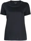 Emporio Armani Round-neck Cotton T-shirt In Blue