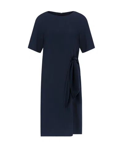EMPORIO ARMANI EMPORIO ARMANI CREWNECK SIDE TIE MINI DRESS