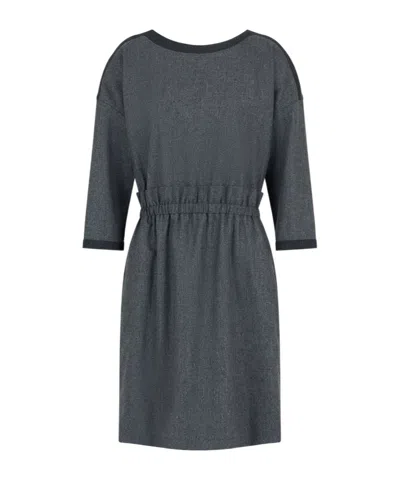 Emporio Armani Round-neck Dress In Grey