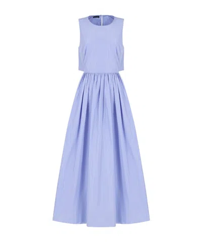 Emporio Armani Official Store Langes Kleid Aus Taft In Purple